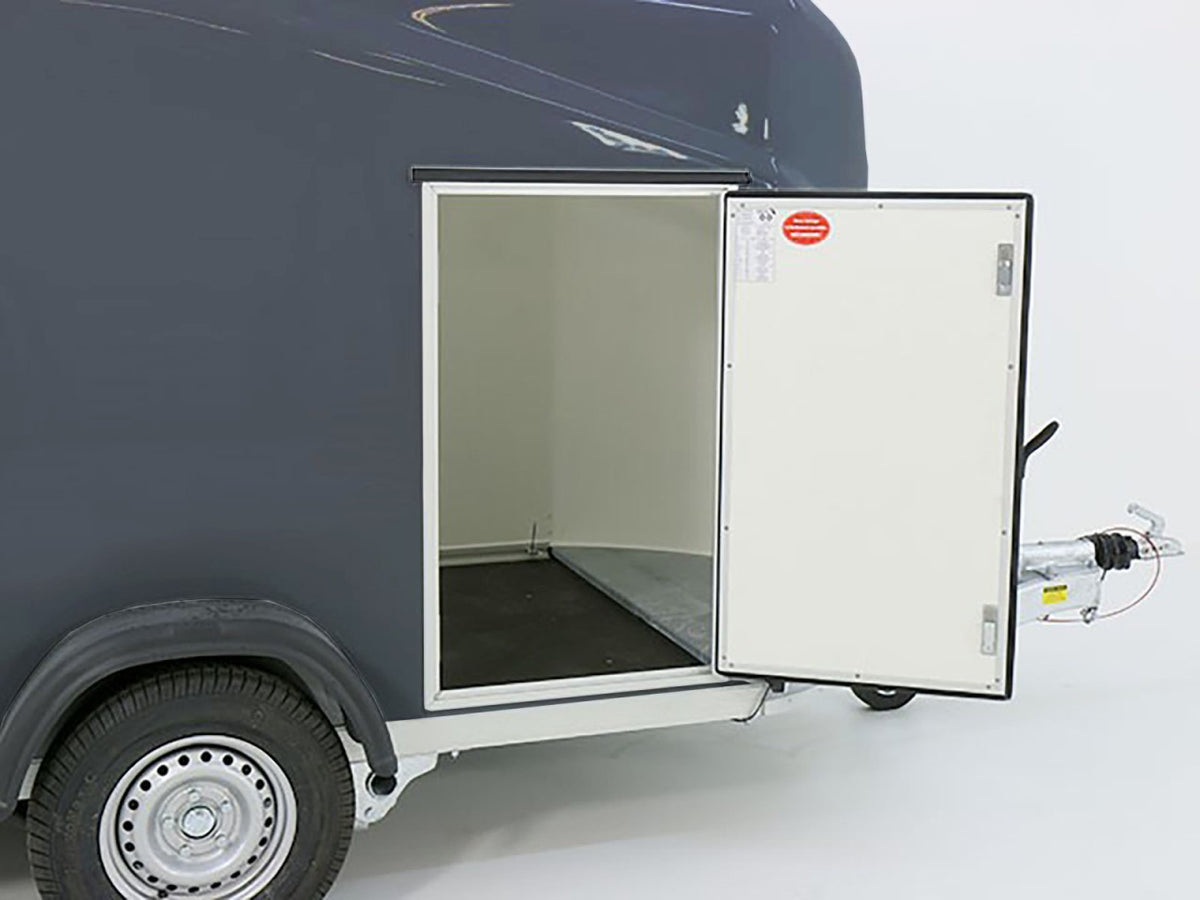 Debon Kofferanhänger Cargo 1300 Vollpoly 150x290cm H160cmTürgrau-Neu